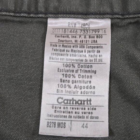 Carhartt Carpenter Shorts Green Utility Pockets Men's Sz 44 B278-MOS‎ - Picture 7 of 8